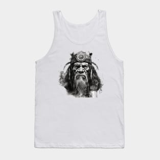 Ayahuasca And the Old Shaman Black and White Tank Top